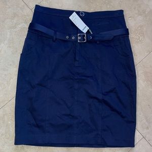 NWT $98 BEBE CORSETED NAVY PENCIL SKIRT